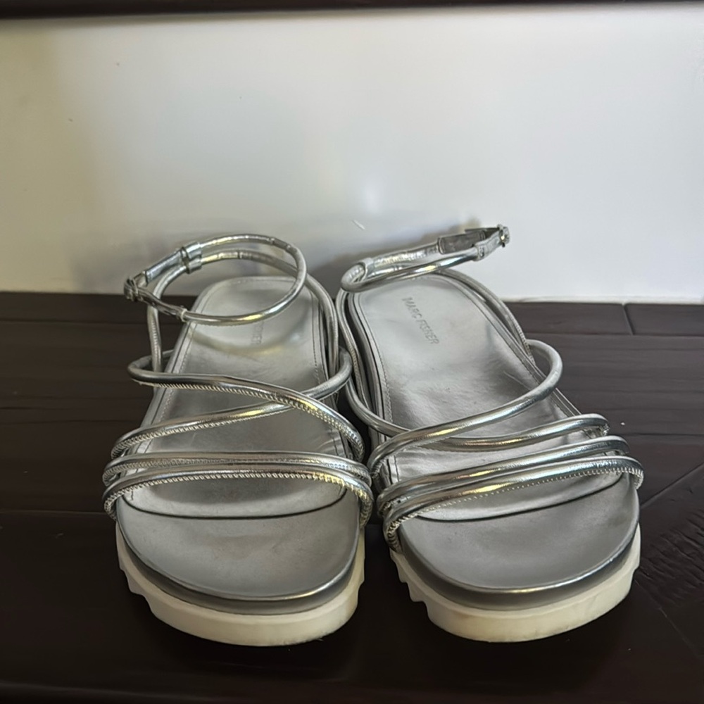 Marc Fisher Silver Sandals